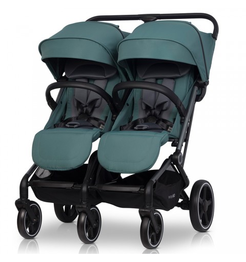 Euro Cart Echo - lekki wózek spacerowy bliźniaczy | Sage Green